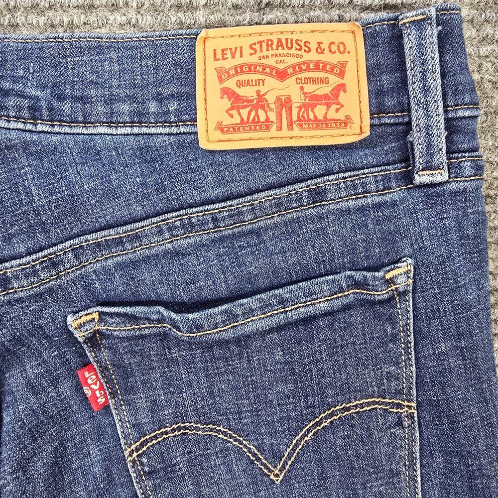 Levi's 314 Shaping Straight Jeans Womens 27x30 Blue Stretch Mid Rise - Picture 6 of 9